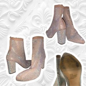 Elegant Rhinestone Ankle Boots